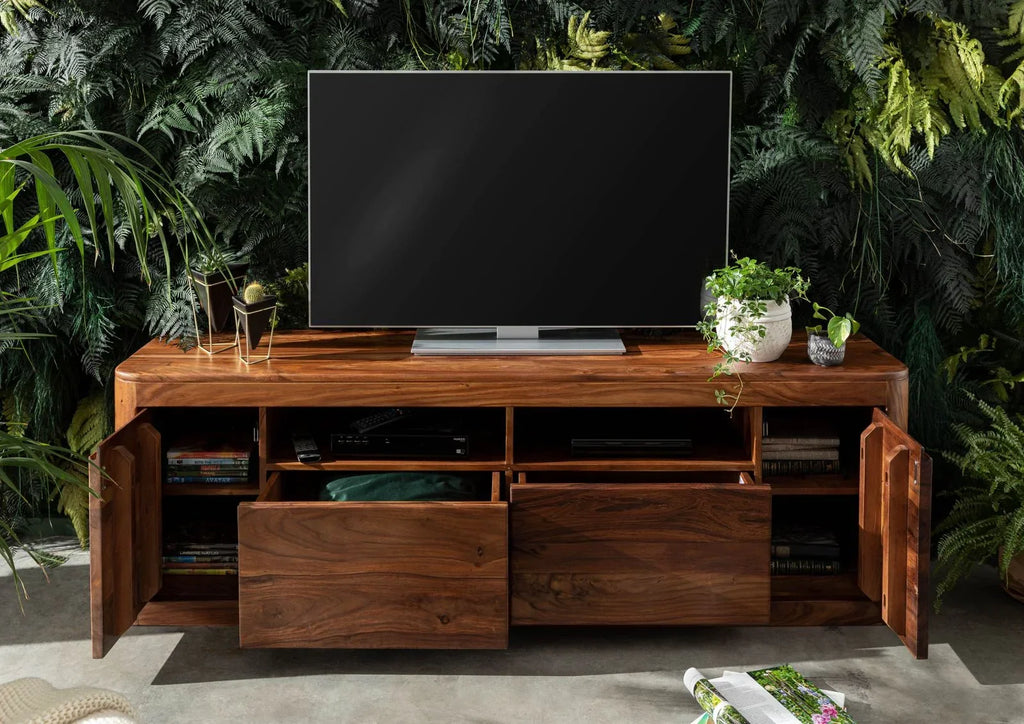 Segur Solid Wood Tv-Unit In Provincial Teak Finish For Living Room Furniture