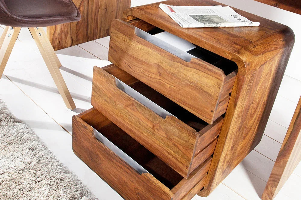 Reto Sheesham Wood Large Study Table In Natural Finish For Study Room Furniture