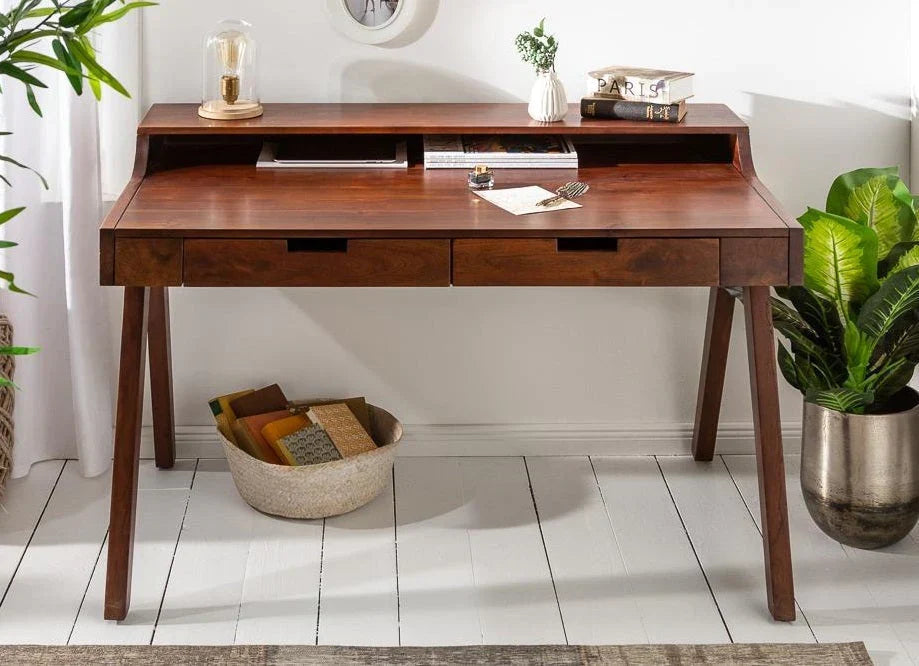 Steven Solid Wood Study Table In Honey Oak Finish  For Study Room Furniture