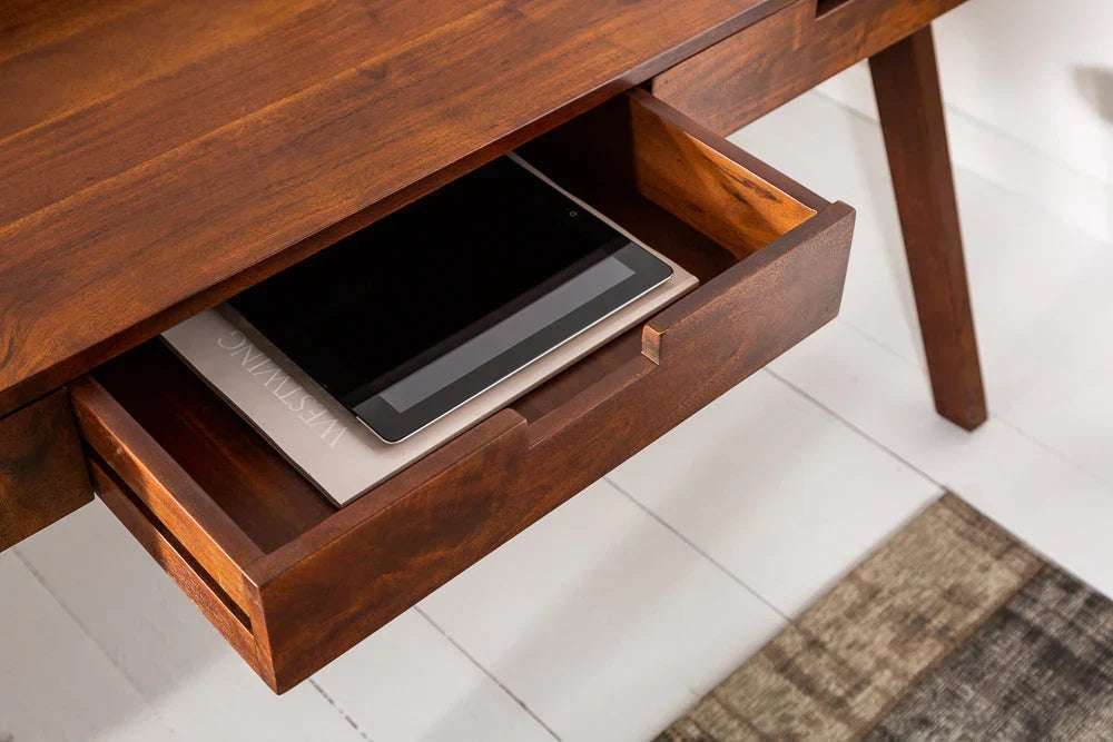 Steven Solid Wood Study Table In Honey Oak Finish  For Study Room Furniture