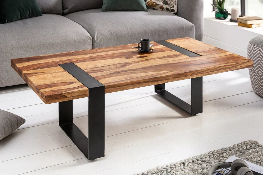 Ries Solid Wood Coffee Table In Natural Finish For Living Room Furniture