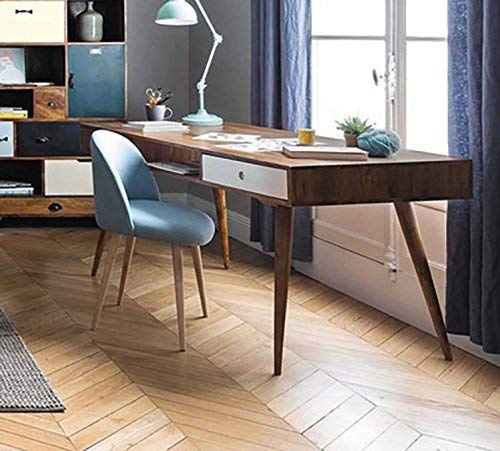Delta Sheesham Wood Study Table In Natural & White Finish For Study Room Furniture