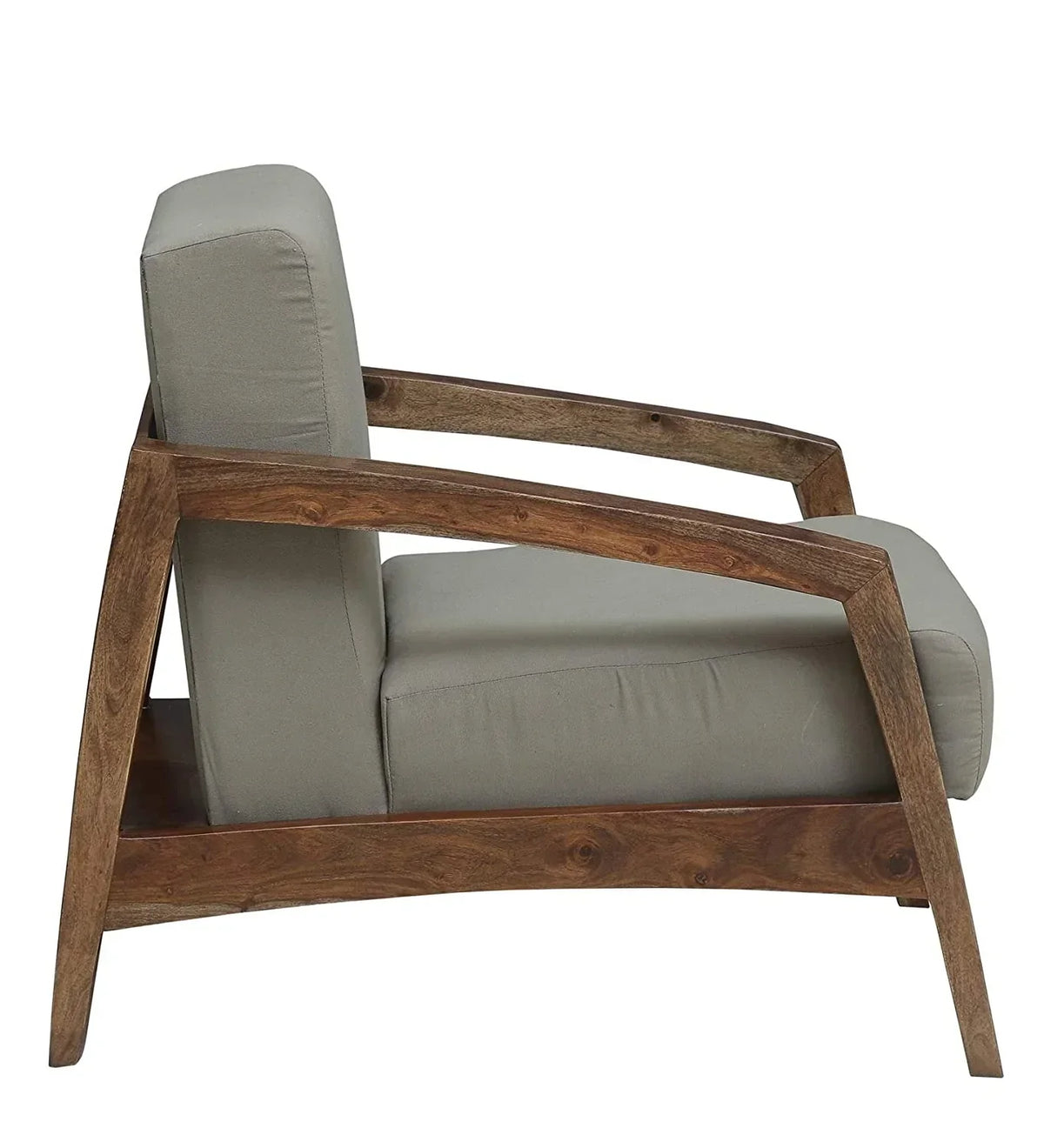 Eli Solid Wood One Seater Sofa In Provincial Teak Finish For Living Room Furniture