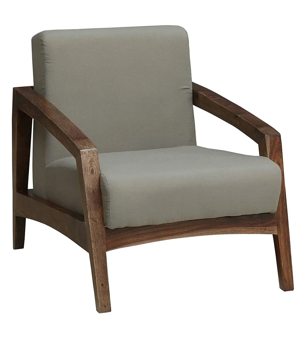 Eli Solid Wood One Seater Sofa In Provincial Teak Finish For Living Room Furniture