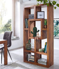 WOODLAND SHEESHAM WOOD OPEN BOOK SHELF IN NATURAL TEAK FOR STUDY ROOM FURNITURE