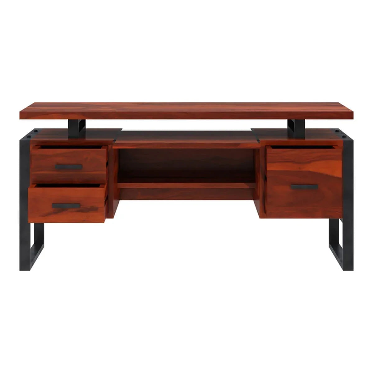 Jenex Sheesham Wood Study Table In Honey Oak  For Study Room Furniture