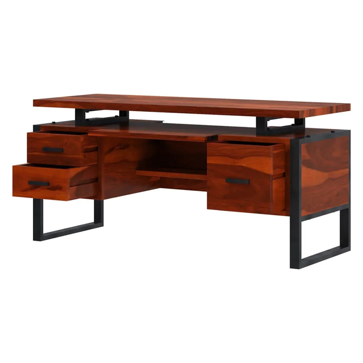 Jenex Sheesham Wood Study Table In Honey Oak  For Study Room Furniture