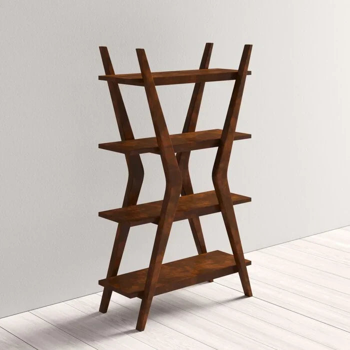 Bhumi Solid Wood Bookcase In Provincial Teak Finish For Study Room Furniture