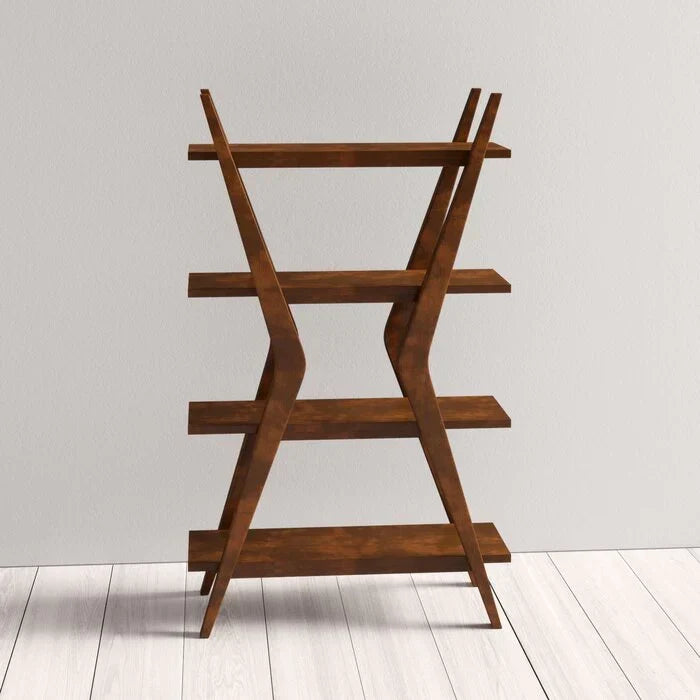 Bhumi Solid Wood Bookcase In Provincial Teak Finish For Study Room Furniture