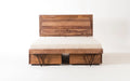 Haida Solid Wood King & Queen Size Beds With Drawers  In Natural Teak Finish For Bedroom Furniture